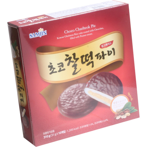 韓国食品のKFT / SAMJIN・餅チョコパイ（ピーナッツ味）・310g(31g×10袋)
